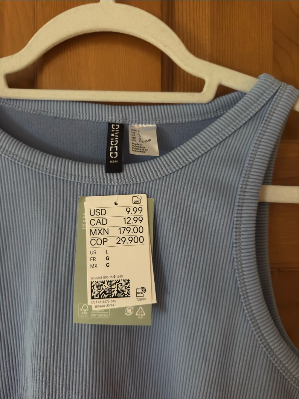 Divided Ribbed Tank Crop Top - Picture 2 of 3